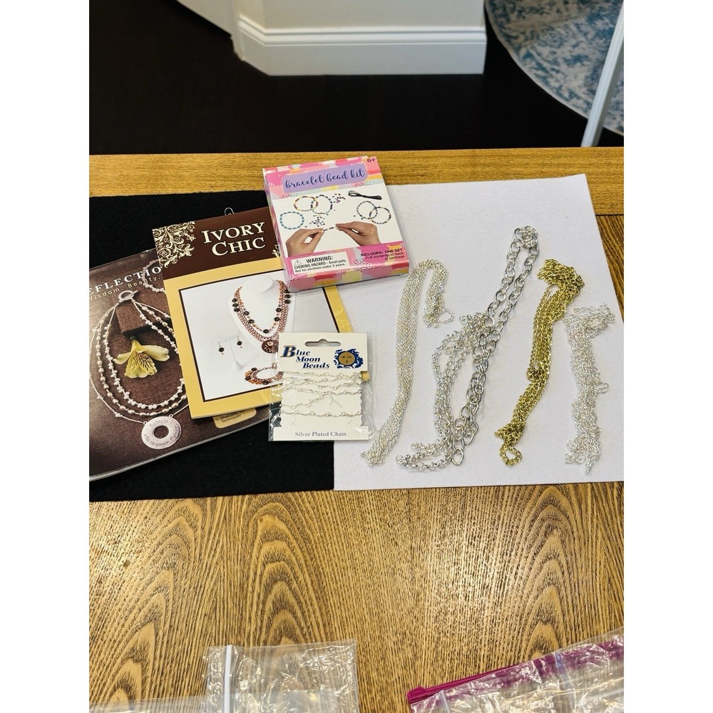 Jewelry Making Bundle Destash Books Chains Beading Kit For Kids